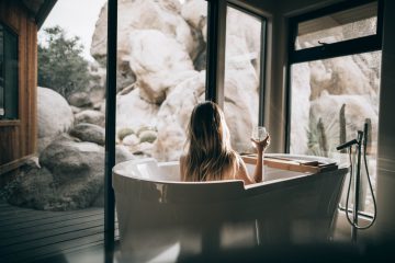 vrouw in bad