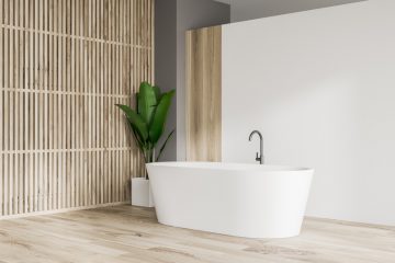 Hout in de badkamer