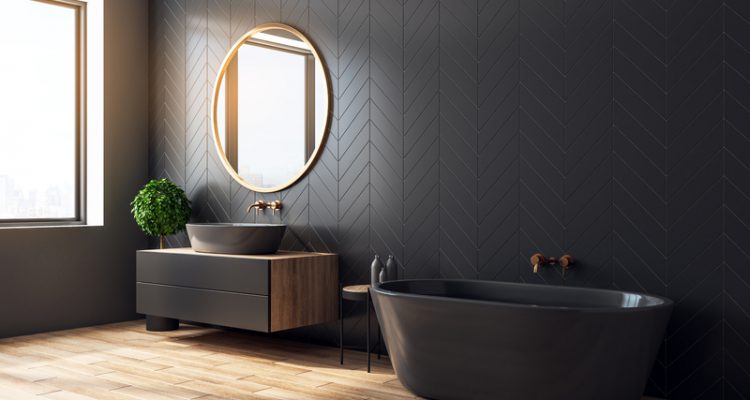zwarte badkamer