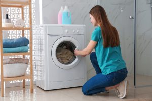 wasmachine in badkamer